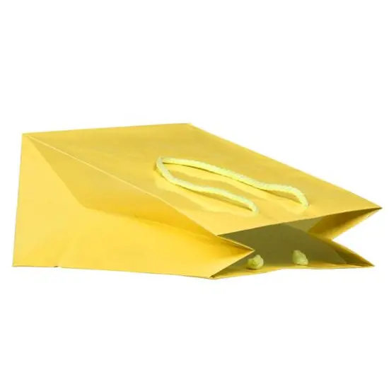 JAM Paper Medium Glossy Gift Bags, 3ct. Yellow {6}