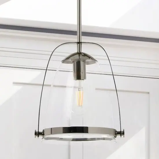Hello Honey&reg; 5.7ft. Metal & Glass Ceiling Light Polished Nickel {5}