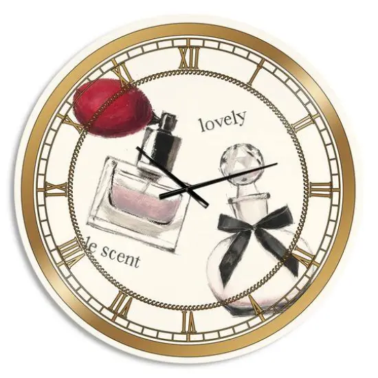 Designart Lovely Glamorous Parfum Glam Wall Clock {1}