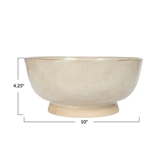 Hello Honey&reg; 10" Cream Speckled Glaze Stoneware Bowl {10}