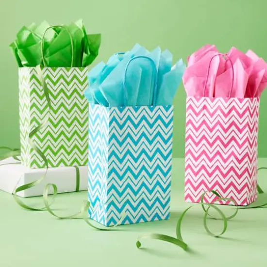 5.25" x 8.5" Bright Chevron Bag Value Pack By Celebrate It&trade; {3}