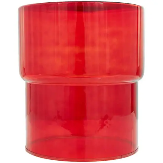 19" Glass Modern Accent Table Red {4}