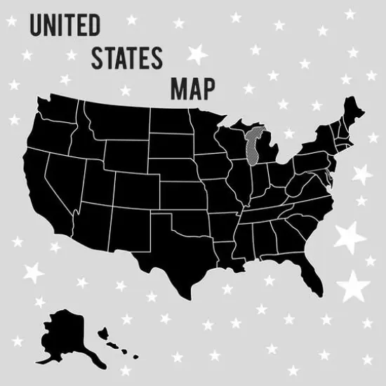 RoomMates United States Chalk Map Peel & Stick Giant Decals {1}