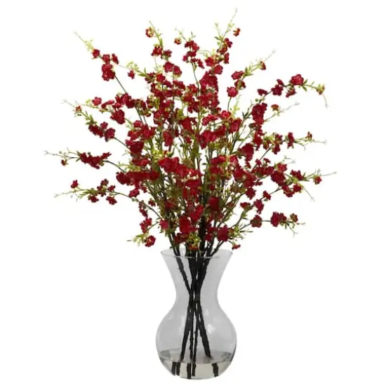 30" Red Cherry Blossoms Arrangement in Vase {1}