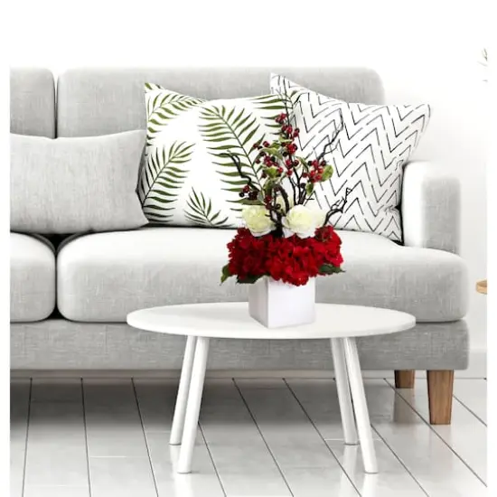 24" Potted Hydrangea, Rose & Berry Arrangement {3}