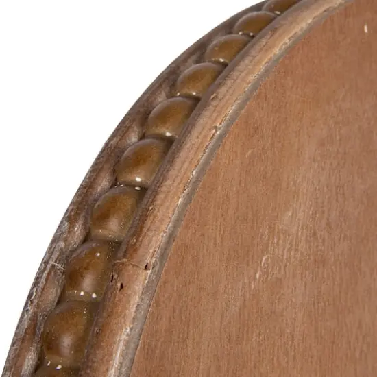 Hello Honey&reg; 16" Decorative Round Wood Tray with Hobnail Edge Brown {3}