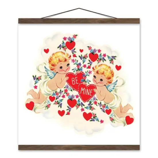 Retro Cupids Teak Hanging Canvas {1}