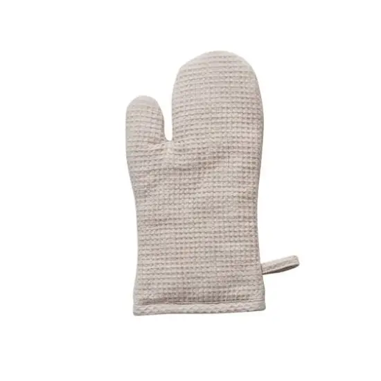 Hello Honey&reg; Woven Linen & Cotton Waffle Hot Pad Mitt Cream {1}