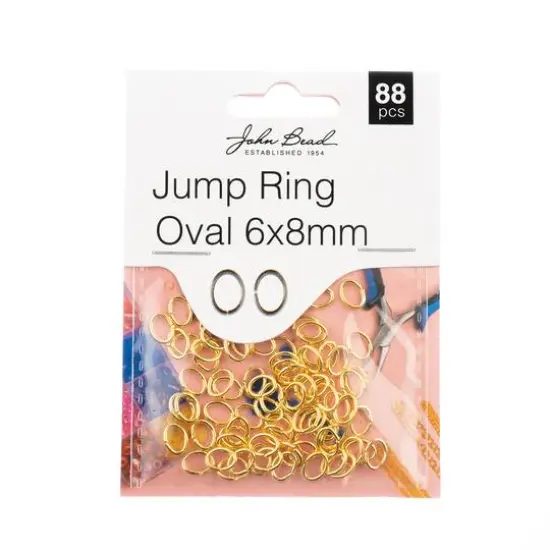 John Bead Must Have Findings 8mm Jump Rings, 88ct. Gold {2}