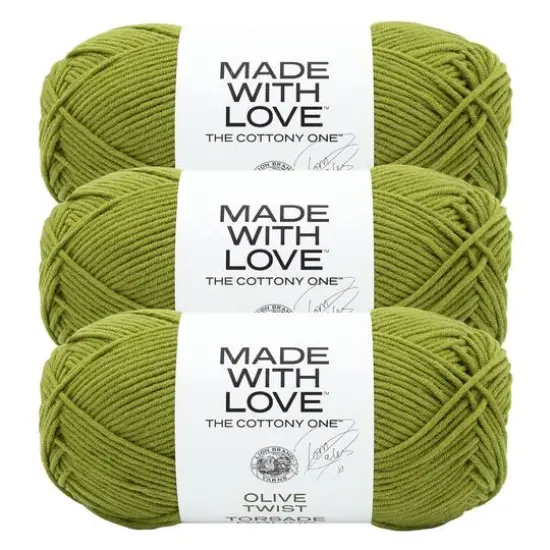 3 Pack Lion Brand&reg; Tom Daley Made with Love&trade; The Cottony One&trade; Yarn Olive Twist {1}