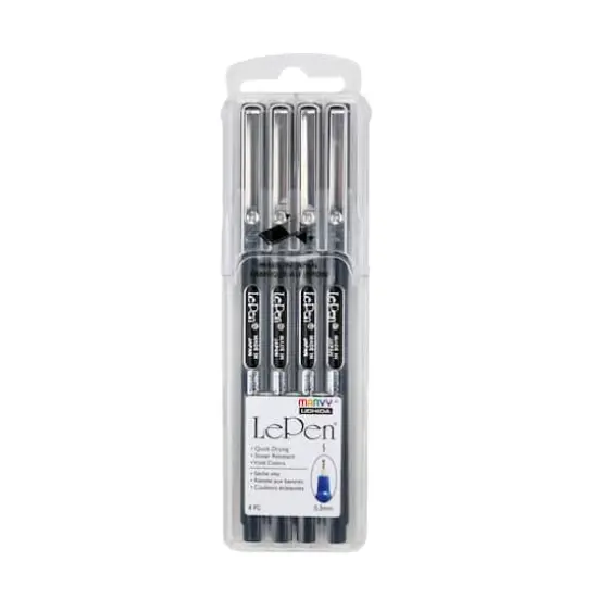 Marvy&reg; Uchida LePen&reg; Extra Fine Black Pens, 4ct. {4}
