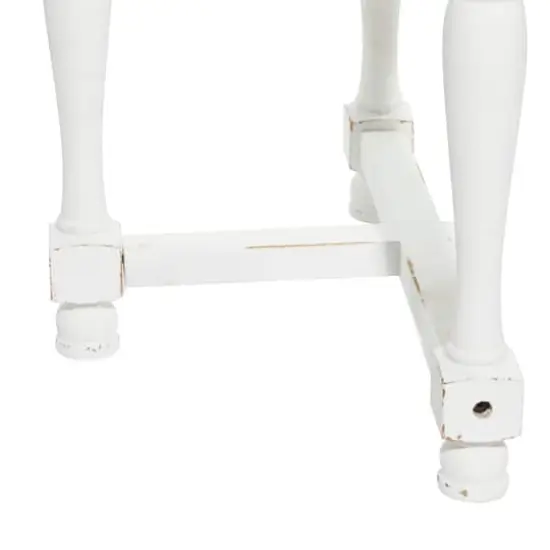 24" White Wood Farmhouse Accent Table {5}