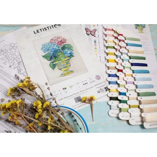 LetiStitch Hydrangea Blooms Counted Cross Stitch Kit {9}