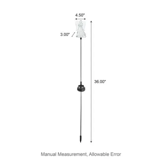 Glitzhome&reg; 36" Solar Powered Angel Stake Light with Stainless Steel Poles, 3ct. {9}