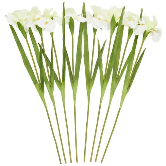 35" White Iris Artificial Flower Stem, 8ct. {1}