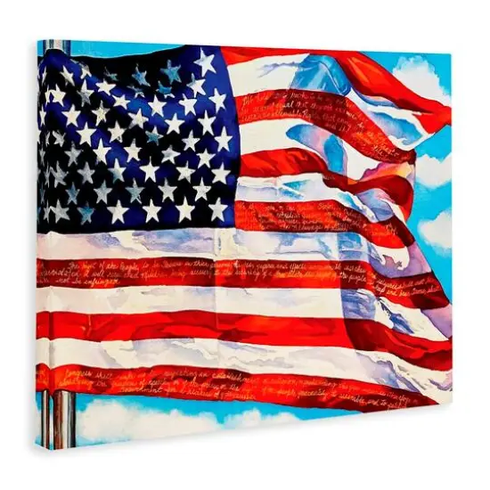Stupell Industries Windblown American Flag Canvas Wall Art {4}