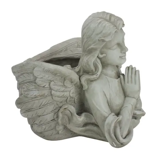 11" Gray Praying Angel Bust Outdoor Garden Statue Planter {3}