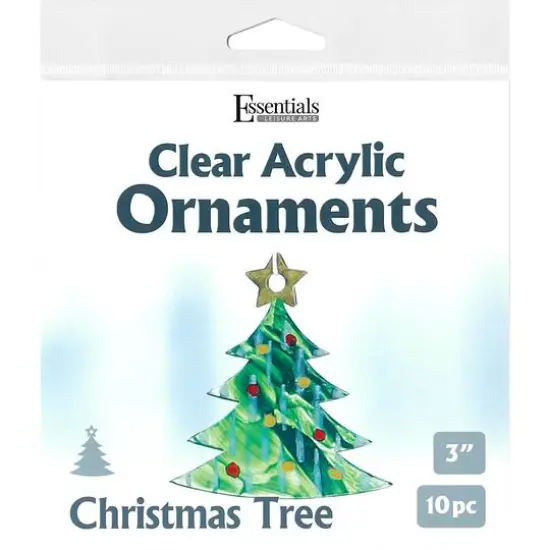 Essentials by Leisure Arts 3" Christmas Tree Clear Acrylic Ornaments, 10ct. {1}