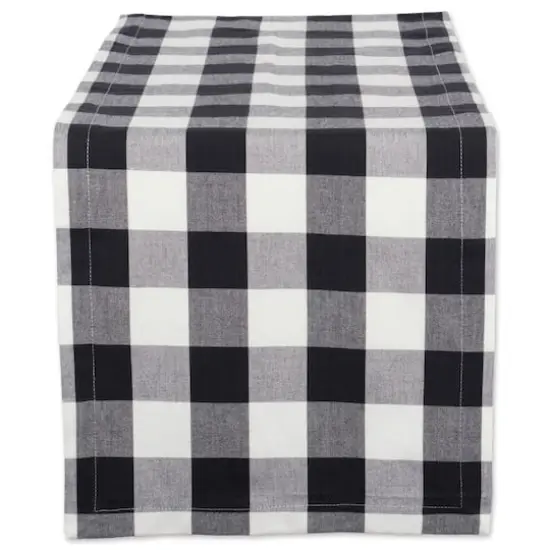 DII&reg; 108" Buffalo Check Table Runner Black/White {1}