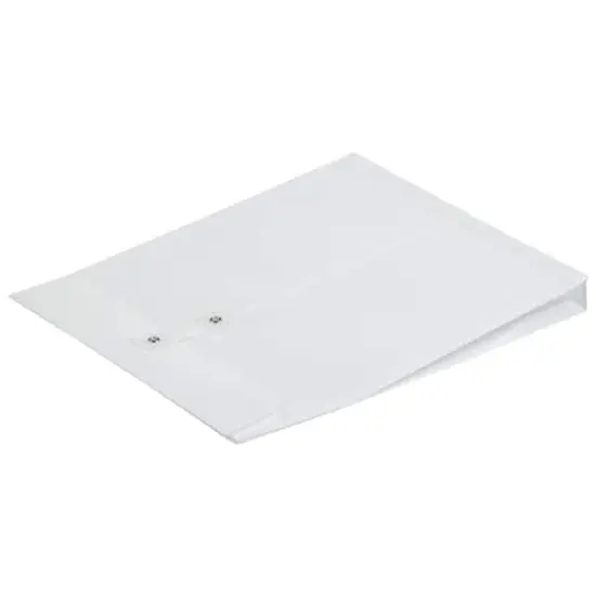 JAM Paper Letter Size Plastic Envelopes with Button & String Tie Closure, 12ct. White {6}