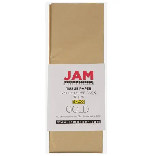 JAM Paper Gold 20" x 26" Tissue Paper, 3ct. {3}