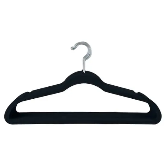 Simplify Super Slim Velvet Huggable Hangers, 10ct. Black {1}