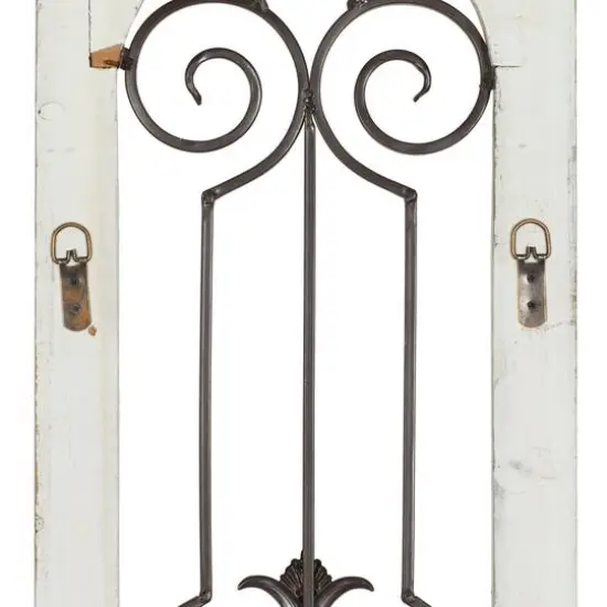 58" White Farmhouse Ornamental Metal & Wood Wall D&eacute;cor {11}