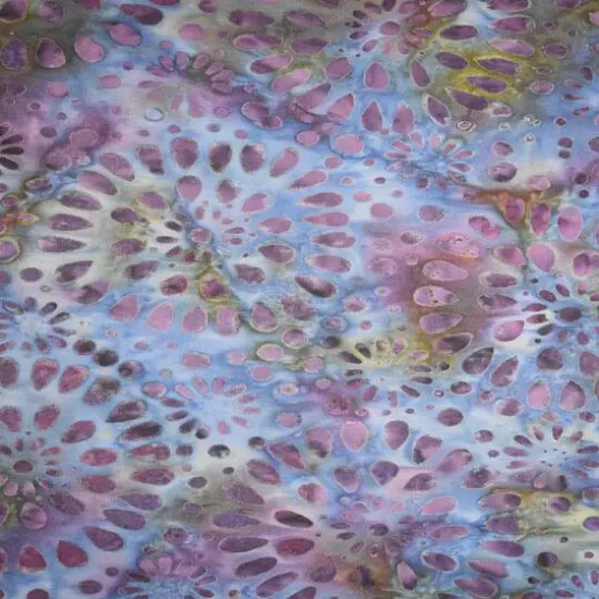 Feldman Batik Royal Plum Stamp Starburst Cotton Fabric {1}