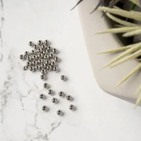 3mm Metal Spacer Beads, 40ct. by Bead Landing&trade; Stainless Steel {4}