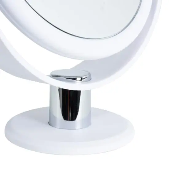 Home Details 7" Black Dual Sided 10X Magnification Rubberized Vanity Mirror White {4}