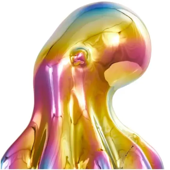 17" Rainbow Ceramic Octopus Sculpture {5}