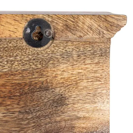 Hello Honey&reg; 20" Carved Natural Mango Wood Shelf {9}