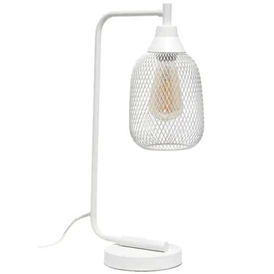 Lalia Home 19" Industrial Mesh Desk Lamp White {1}