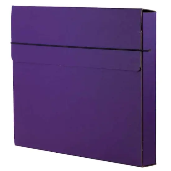 JAM Paper Strong Thick Portfolio Carrying Case with Elastic Band Closure Purple {4}