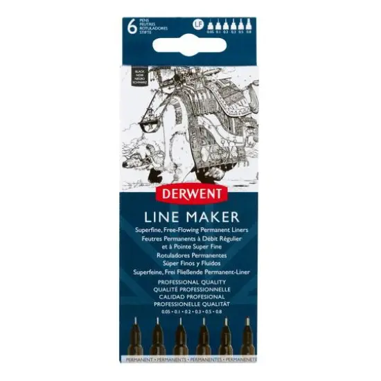Derwent&reg; 6 Black Line Maker Set {1}