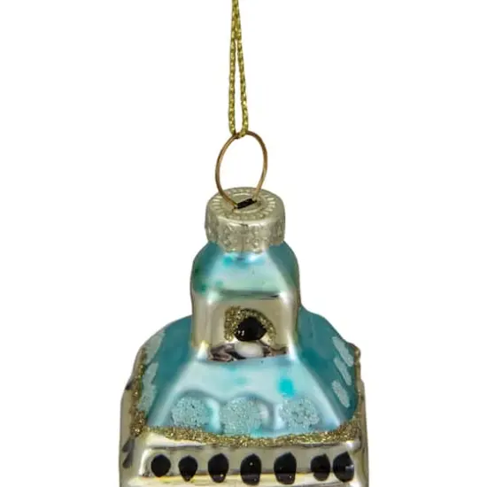 5" Glittered Gold Glass Big Ben Christmas Ornament {3}