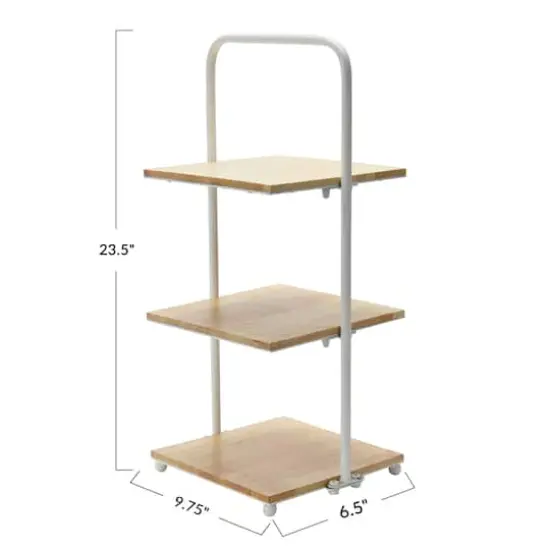 24'' White Modern Decorative Tray with 3 shelves {5}