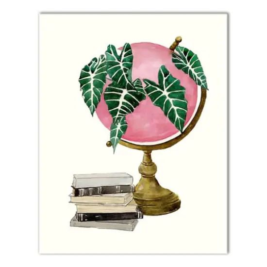 Leaves On A Globe 11" x 14" Canvas Wall Art {1}