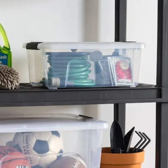 IRIS&reg; 13.5qt. Buckled Clear Boxes with Clear Buckle Lids, 6ct. {14}