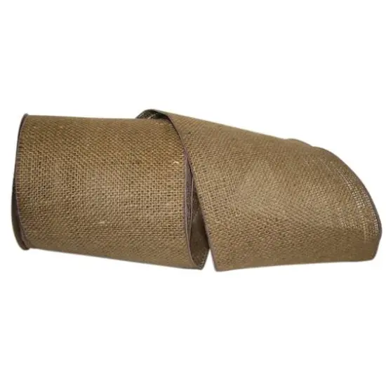 JAM Paper 6" x 10yd. Burlap Wired Ribbon Natural {2}