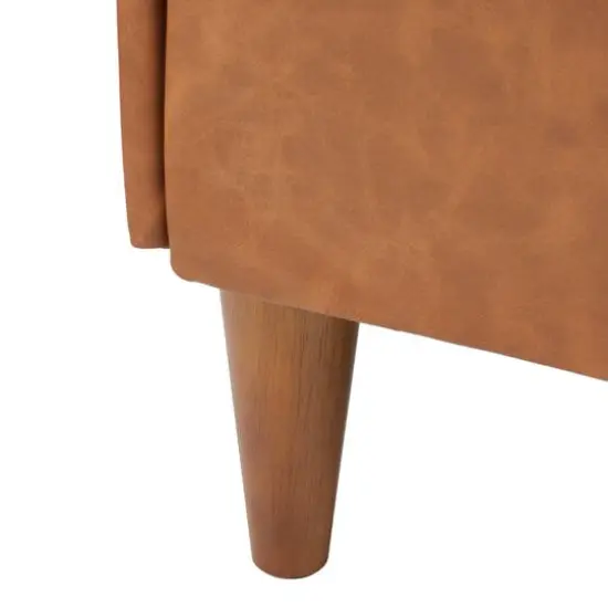 Hello Honey&reg; Cognac Vegan Leather Bench with Storage {8}