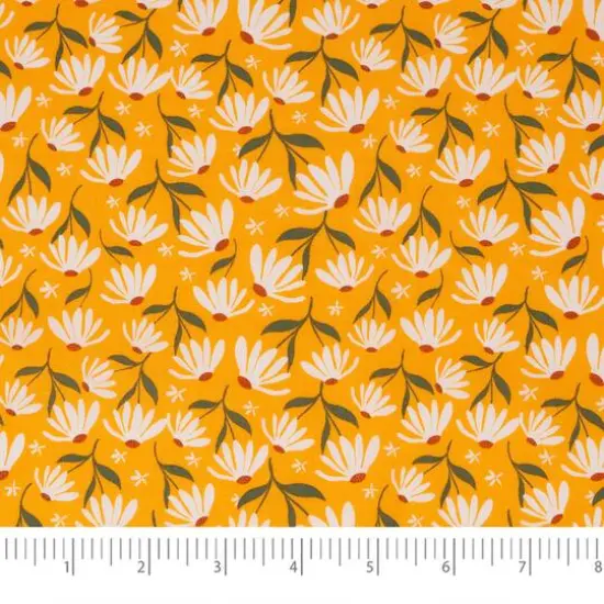 SINGER Coneflowers on Orange Cotton Fabric {4}