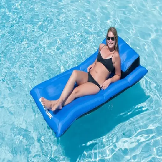 78" Inflatable Blue & Black Ultimate Mattress Swimming Pool Lounger {3}