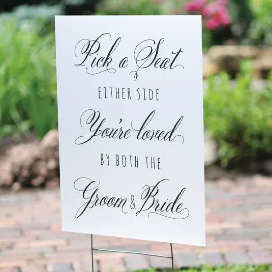 Hortense B. Hewitt Co.&trade; Pick a Seat Either Side Sign {3}