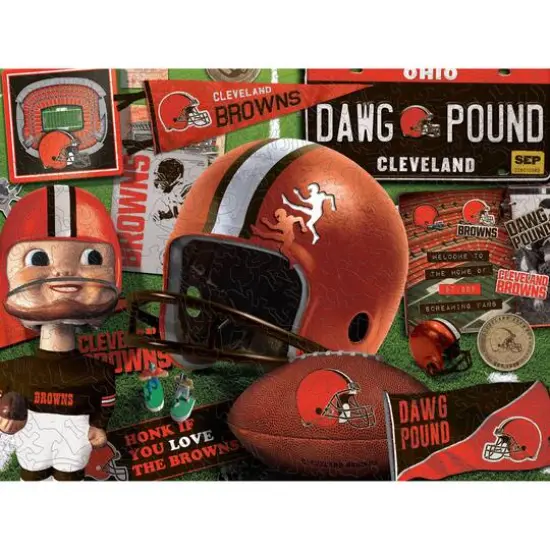 Retro Series Wooden Puzzle Cleveland Browns {1}