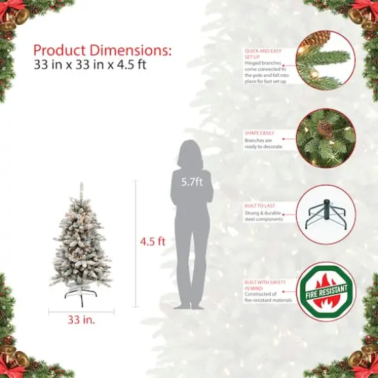 4.5ft. Pre-Lit Bennington Fir Artificial Christmas Tree, Clear Lights {6}