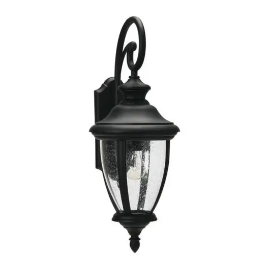 Hello Honey&reg; Robert Stevenson Lighting Prestwick Matte Black Metal & Glass Outdoor Light {7}