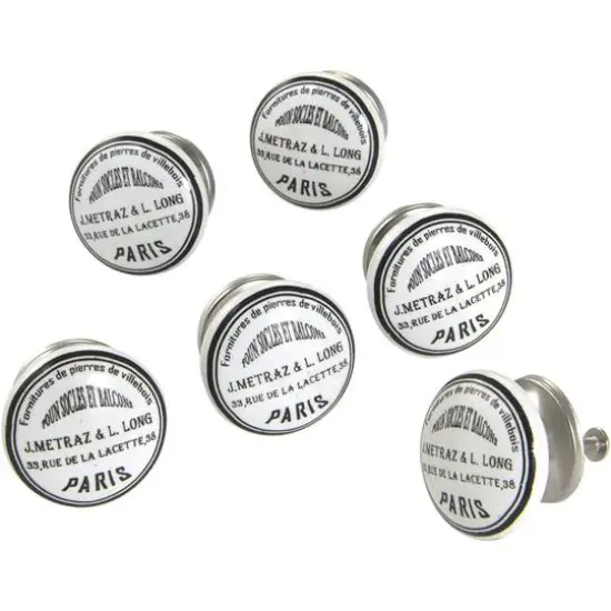 Dritz Home Black & White Ceramic Paris Knobs {1}