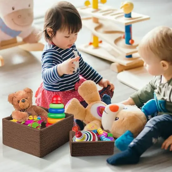 Sorbus 4-Piece Woven Rope Basket Set Brown {5}