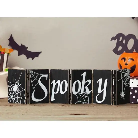 Glitzhome&reg; 20" Halloween Hinged Table Sign {4}